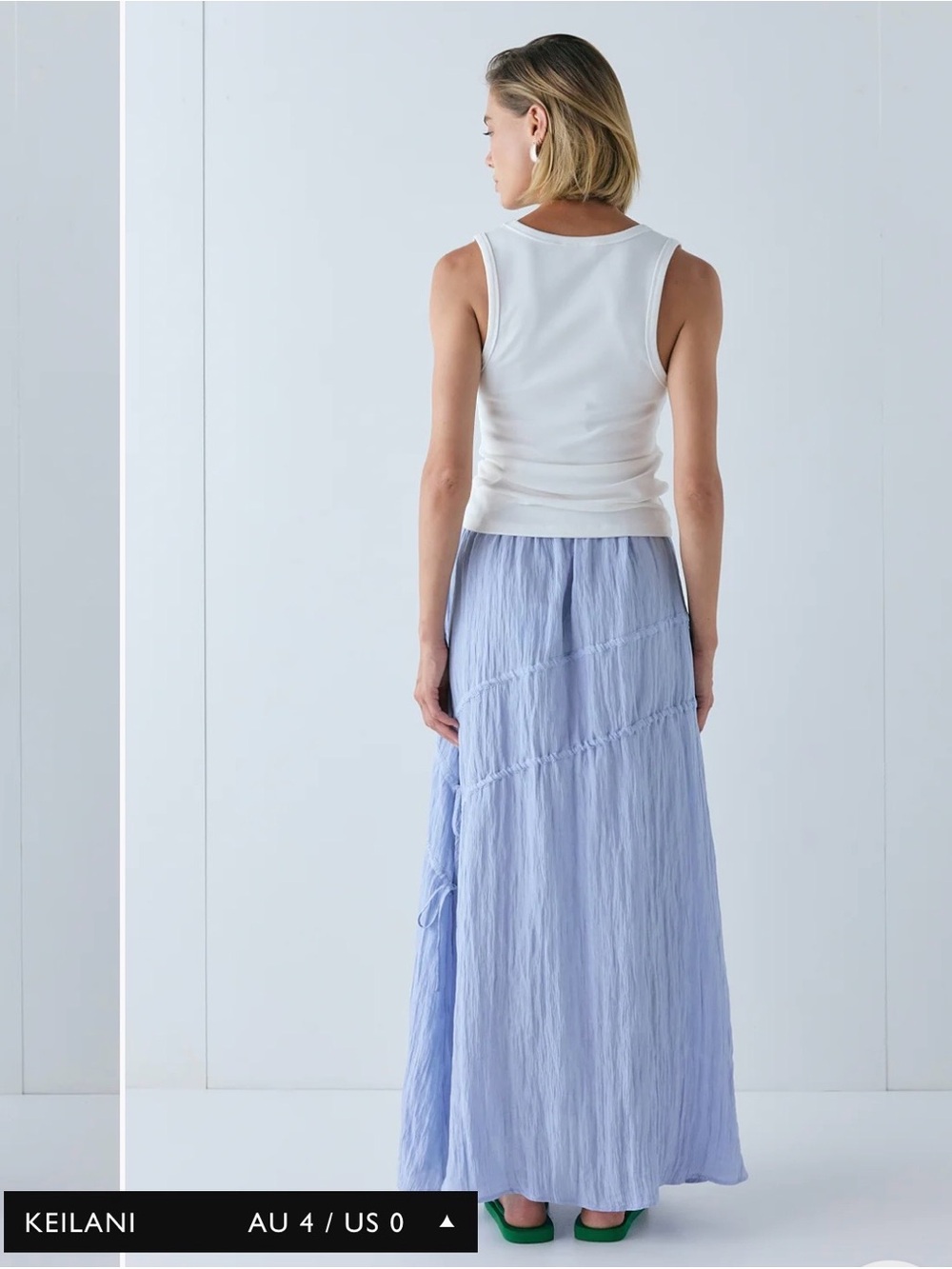 Light Blue Maxi Skirt with Side Ties - Picture 4 of 6